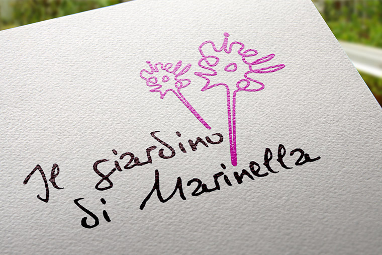 Biglietto da visita con logo progettati per Il girdino di Marinella - fiorista